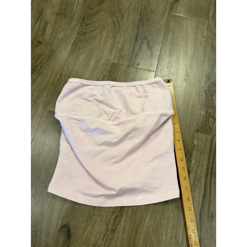 Los Angeles Apparel Tube Top Size Large Pink Made In USA Cotton Spandex